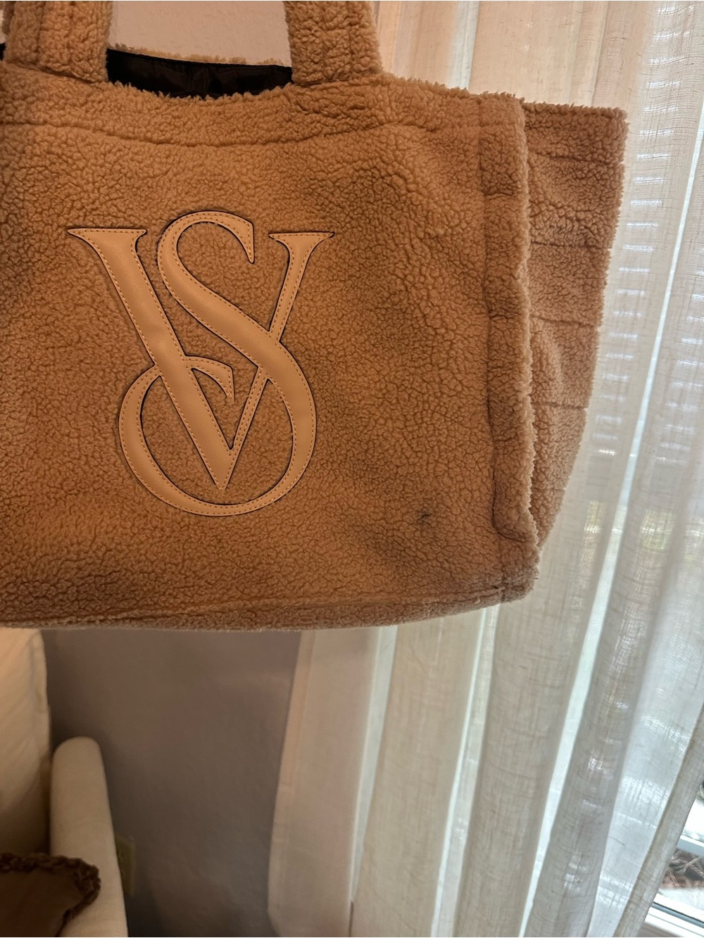 Victoria's Secret Tan Teddy Sherpa Tote - Picture 2 of 5